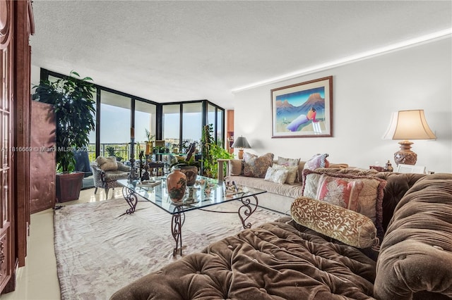 1000 Quayside Ter Unit 1107, Miami, FL 33138 - living room with a wall of windows and a textured ceiling