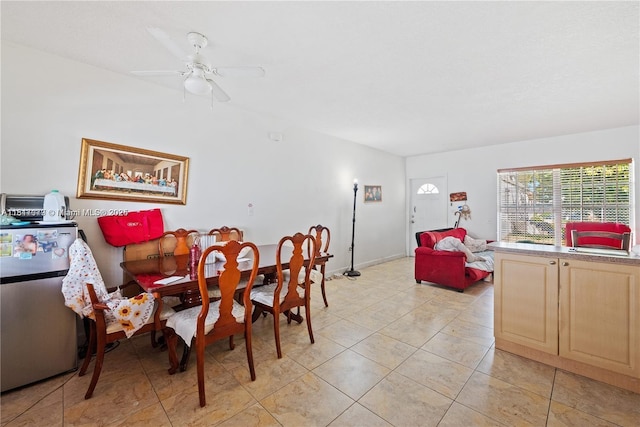 1226 NE 112th St, Miami, FL 33161 - dining space featuring light tile patterned flooring and a ceiling fan