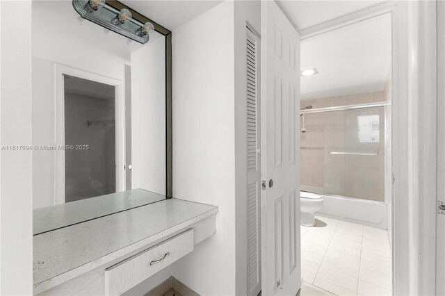 345 Ocean Dr Unit 321, Miami Beach, FL 33139 - full bath with a closet, bath / shower combo with glass door, and vanity