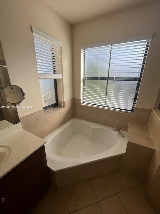 3385 W 86th Ter, Hialeah, FL 33018 - bathroom featuring vanity, a bath, and tile patterned floors