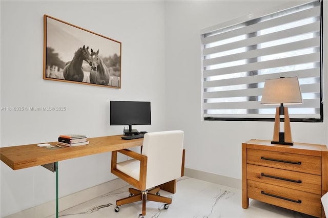 1902 Della Dr, Naples, FL 34117 - office area featuring light marble finish floors and baseboards
