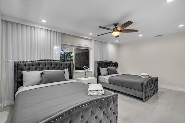1045 Hollywood Blvd, Hollywood, FL 33019 - bedroom featuring recessed lighting, a ceiling fan, and baseboards