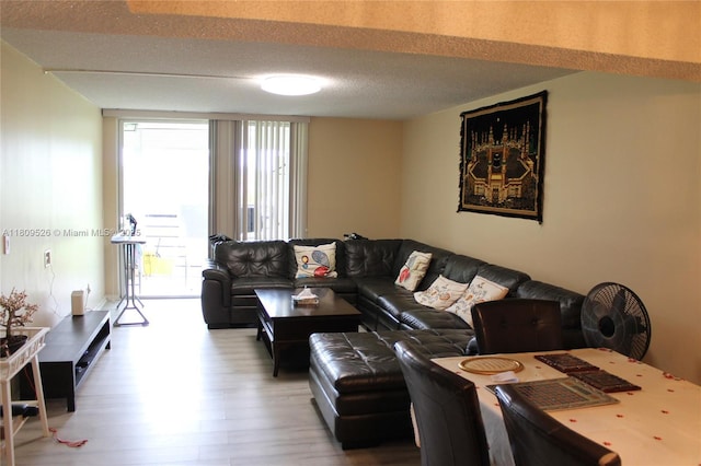 23277 N Barwood Ln N Unit 205, Boca Raton, FL 33428 - living area featuring wood finished floors and a textured ceiling