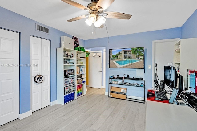 6555 W Broward Blvd Unit 412, Plantation, FL 33317 - interior space with ceiling fan, light wood-style flooring, and baseboards