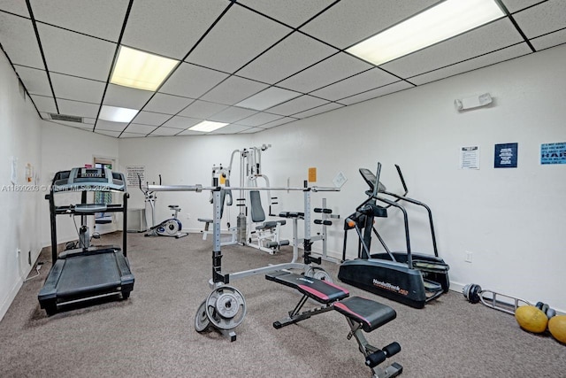 6555 W Broward Blvd Unit 412, Plantation, FL 33317 - gym featuring a drop ceiling and baseboards