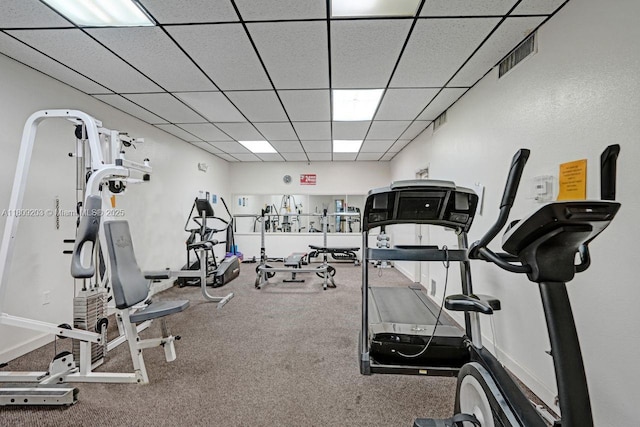 6555 W Broward Blvd Unit 412, Plantation, FL 33317 - exercise room with a drop ceiling and carpet flooring