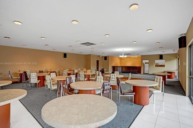 6555 W Broward Blvd Unit 412, Plantation, FL 33317 - dining area featuring recessed lighting and light tile patterned flooring
