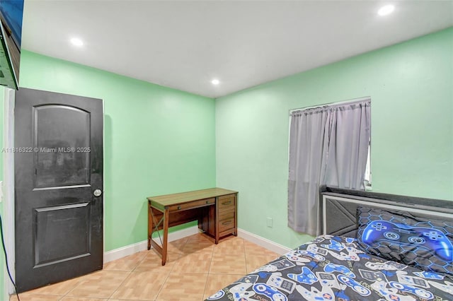 6336 SW 22nd St, Miramar, FL 33023 - bedroom with tile patterned floors, recessed lighting, and baseboards