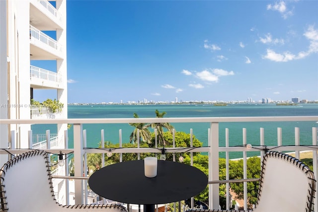 4000 Towerside Ter Unit 804, Miami, FL 33138 - balcony featuring a water view