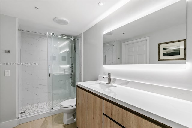 1900 Van Buren St Unit 407B, Hollywood, FL 33020 - full bath featuring a marble finish shower, vanity, and tile patterned flooring