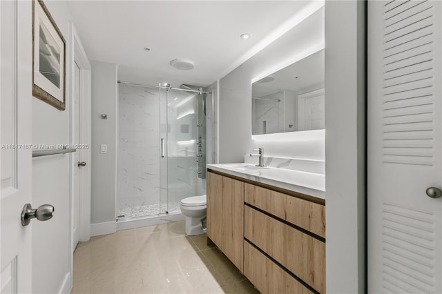 1900 Van Buren St Unit 407B, Hollywood, FL 33020 - full bathroom with a marble finish shower, vanity, and toilet