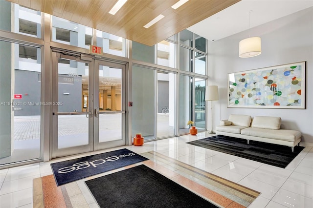 300 S Australian Ave Unit 302, West Palm Beach, FL 33401 - community lobby with a towering ceiling and wood ceiling