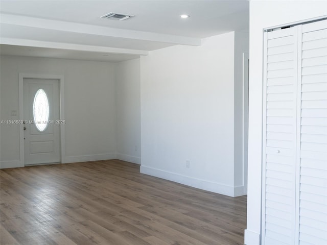 3613 SW 12th Pl, Fort Lauderdale, FL 33312 - entryway featuring wood finished floors, baseboards, and recessed lighting