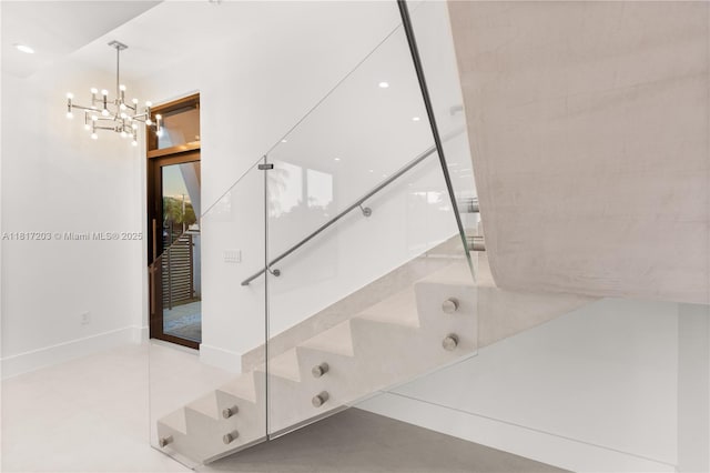 8811 SW 56th St, Miami, FL 33165 - bathroom featuring a chandelier and recessed lighting