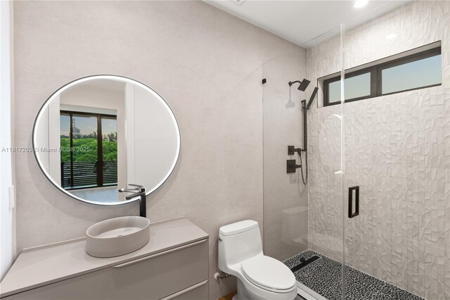 8811 SW 56th St, Miami, FL 33165 - bathroom with a stall shower, toilet, and vanity