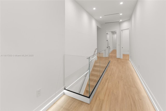 8811 SW 56th St, Miami, FL 33165 - hallway featuring light wood finished floors, recessed lighting, and baseboards