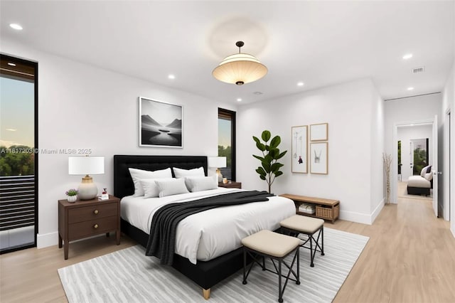 8811 SW 56th St, Miami, FL 33165 - bedroom featuring light wood-type flooring, baseboards, and recessed lighting