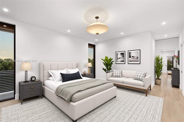 8811 SW 56th St, Miami, FL 33165 - bedroom with recessed lighting, light wood finished floors, and baseboards