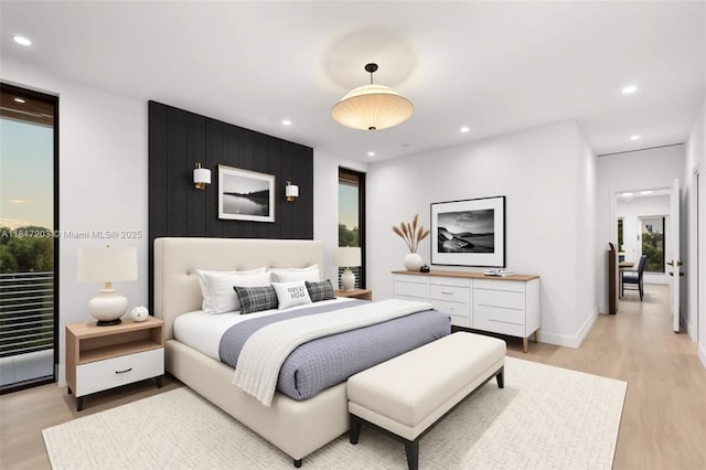 8811 SW 56th St, Miami, FL 33165 - bedroom with light wood-style floors, recessed lighting, and baseboards