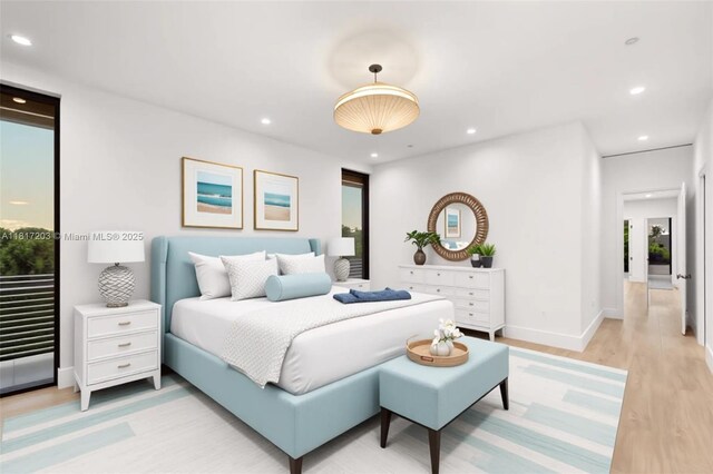 8811 SW 56th St, Miami, FL 33165 - bedroom with light wood-style floors, recessed lighting, and baseboards