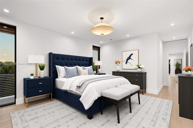 8811 SW 56th St, Miami, FL 33165 - bedroom featuring light wood finished floors, recessed lighting, and baseboards
