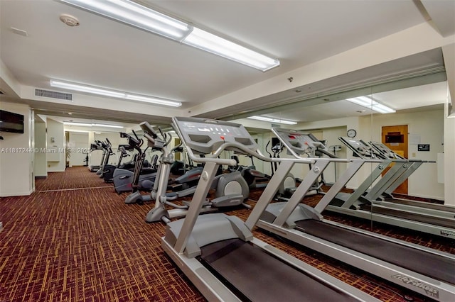18151 NE 31st Ct Unit 1905, Aventura, FL 33160 - exercise room featuring carpet floors