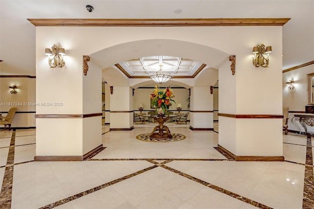 18151 NE 31st Ct Unit 1905, Aventura, FL 33160 - building lobby with crown molding and coffered ceiling