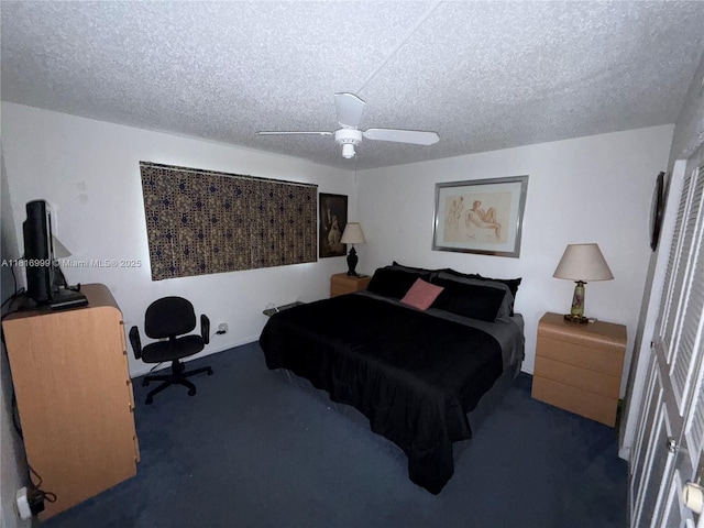 3581 Inverrary Dr Unit 410, Lauderhill, FL 33319 - carpeted bedroom featuring a textured ceiling and ceiling fan