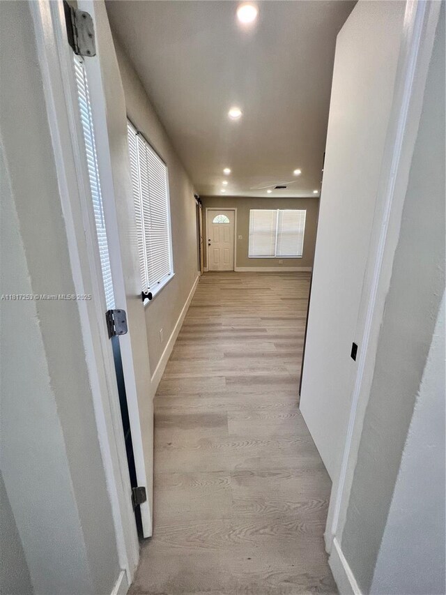 3731 SW 58th Ter, Davie, FL 33314 - hallway with light wood-style flooring, recessed lighting, and baseboards