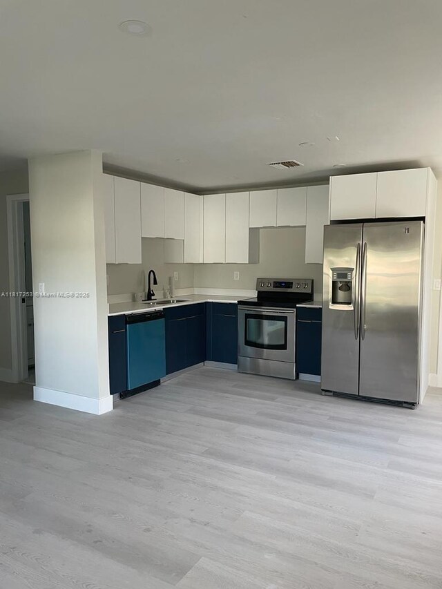 3731 SW 58th Ter, Davie, FL 33314 - kitchen featuring appliances with stainless steel finishes, a sink, white cabinetry, and light countertops