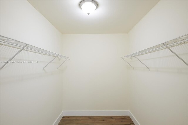 5845 Collins Ave Unit 304, Miami Beach, FL 33140 - walk in closet featuring wood finished floors