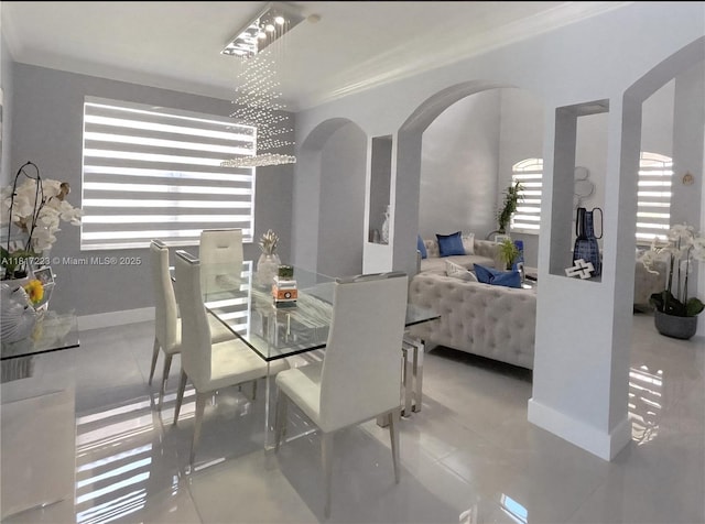 14121 SW 152nd Ter, Miami, FL 33177 - dining room featuring arched walkways and tile patterned floors