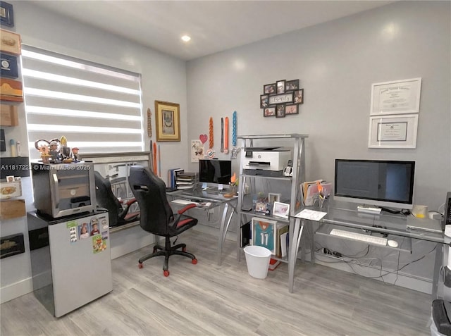 14121 SW 152nd Ter, Miami, FL 33177 - home office with wood finished floors and recessed lighting