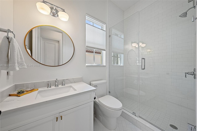 112 Segovia Way, Jupiter, FL 33458 - full bathroom with toilet, a stall shower, vanity, and tile patterned floors