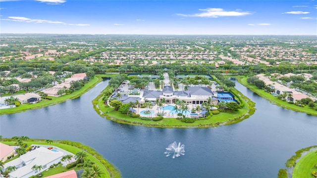 7215 Great Falls Cir, Boynton Beach, FL 33437 - aerial view of residential area featuring a large body of water and a pool area