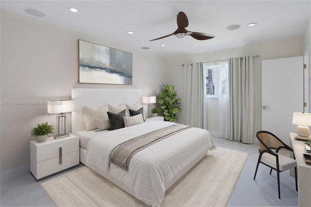 12985 Ortega Ln, North Miami, FL 33181 - bedroom with recessed lighting and ceiling fan