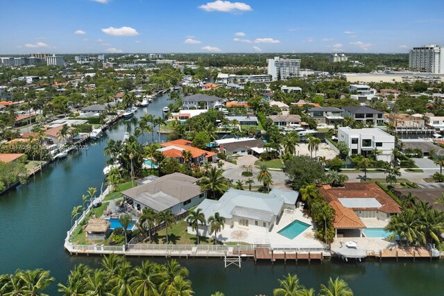 12985 Ortega Ln, North Miami, FL 33181 - aerial perspective of suburban area with a nearby body of water
