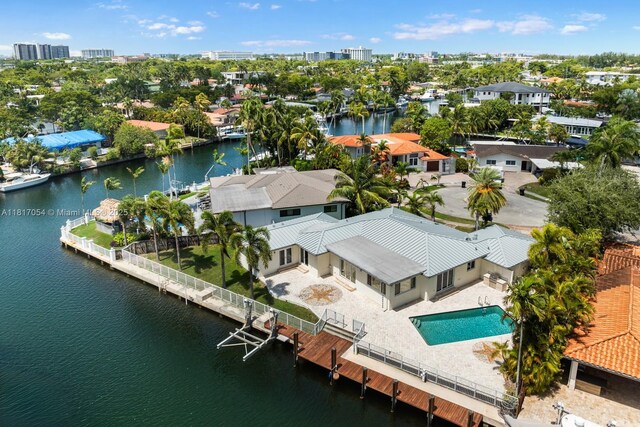 12985 Ortega Ln, North Miami, FL 33181 - aerial perspective of suburban area with a nearby body of water
