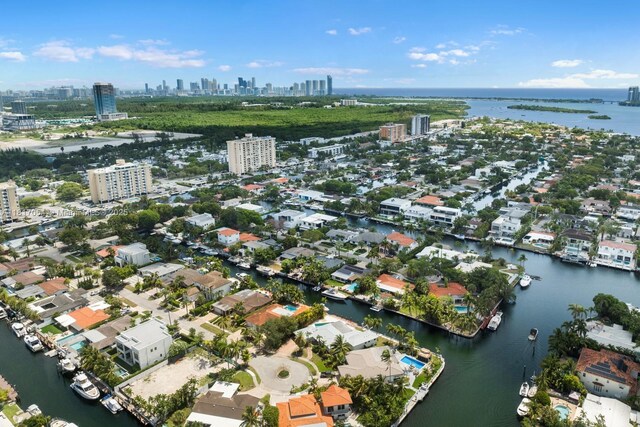12985 Ortega Ln, North Miami, FL 33181 - aerial view of city skyline and a large body of water