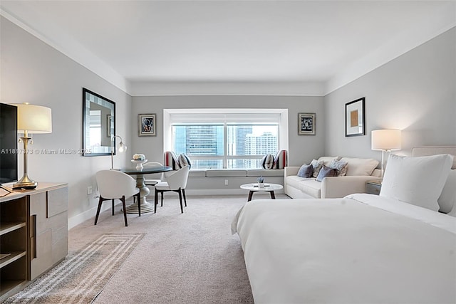 1435 Brickell Ave Unit 3111, Miami, FL 33131 - bedroom featuring light colored carpet and baseboards