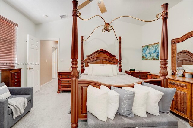1100 SE 19th Ave, Homestead, FL 33035 - bedroom with light colored carpet and a ceiling fan