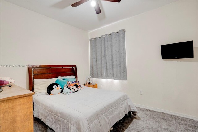 1100 SE 19th Ave, Homestead, FL 33035 - bedroom with carpet and ceiling fan