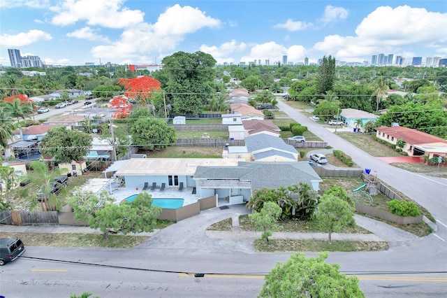 1013 S 24th Ave, Hollywood, FL 33020 - drone / aerial view of city skyline and a pool area