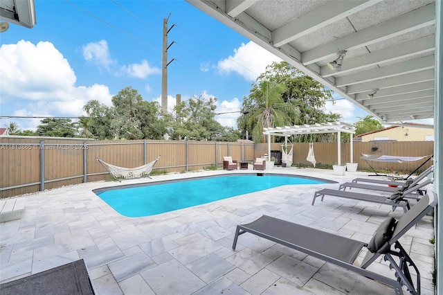 1013 S 24th Ave, Hollywood, FL 33020 - view of swimming pool featuring a pergola, a fenced backyard, and a patio