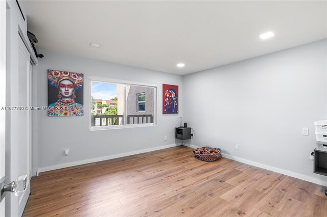9310 Sunrise Lakes Blvd Unit 206, Sunrise, FL 33322 - spare room with light wood-type flooring, baseboards, and recessed lighting