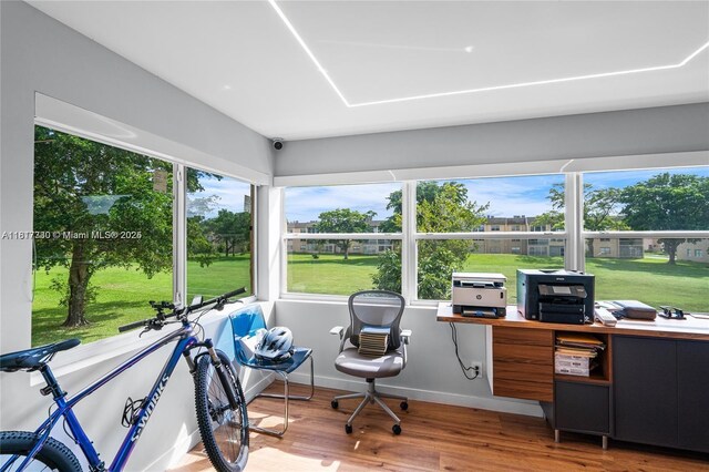 9310 Sunrise Lakes Blvd Unit 206, Sunrise, FL 33322 - office featuring wood finished floors and baseboards