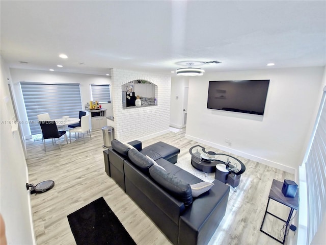 1720 SW 64th Ave, North Lauderdale, FL 33068 - living room featuring wood finished floors, recessed lighting, and baseboards
