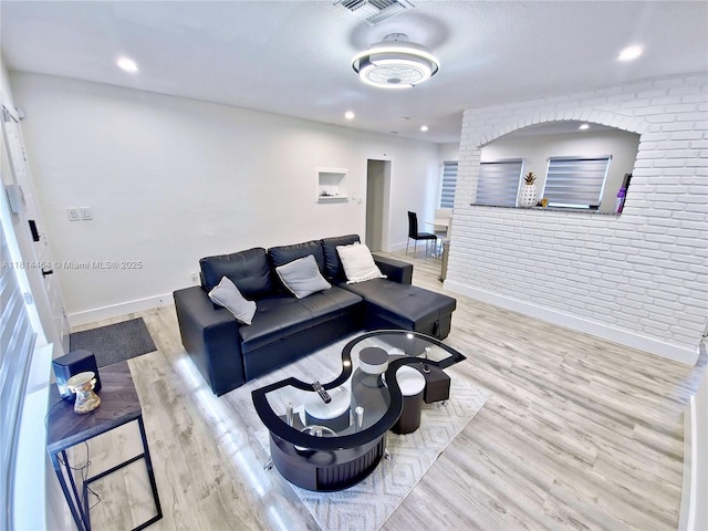 1720 SW 64th Ave, North Lauderdale, FL 33068 - living room featuring wood finished floors, baseboards, and recessed lighting
