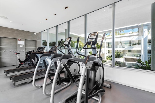 1201 20th St Unit 310, Miami Beach, FL 33139 - workout area with floor to ceiling windows