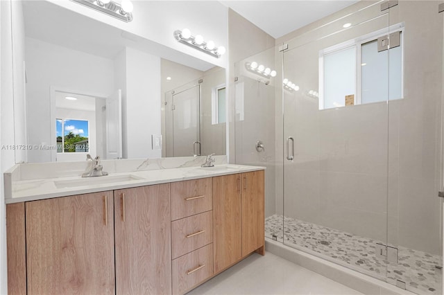 22481 SW 125th Ave Unit A, Miami, FL 33170 - bathroom with double vanity and a shower stall